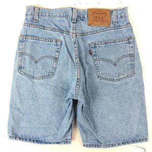 Vintage 90s Levis 505 Light Wash Distressed Jean Denim Shorts size 31
